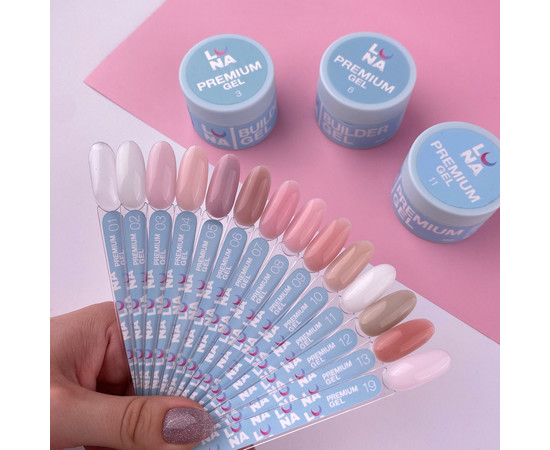 Изображение 2 Гель для наращивания ногтей LUNAMoon Premium Gel №1, 15 мл, Объем (мл, г): 15, Цвет: 01