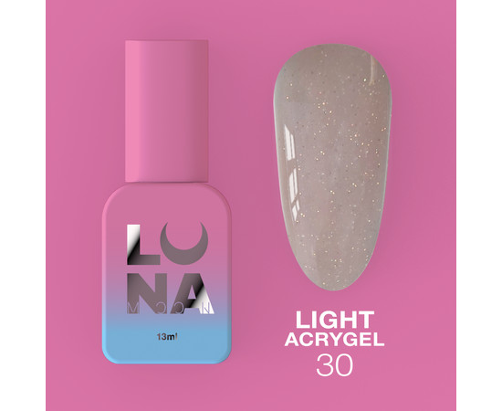 Изображение 11 Жидкий гель моделирующий для ногтей LUNAMoon Light Acrygel №30, 13 мл, Объем (мл, г): 13, Цвет: 30