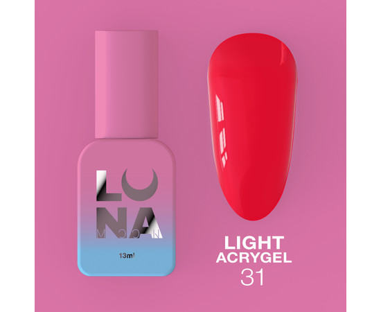 Зображення 11 Рідкий гель моделюючий для нігтів LUNAMoon Light Acrygel №31, 13 мл, Об'єм (мл, г): 13, Колір: 31
