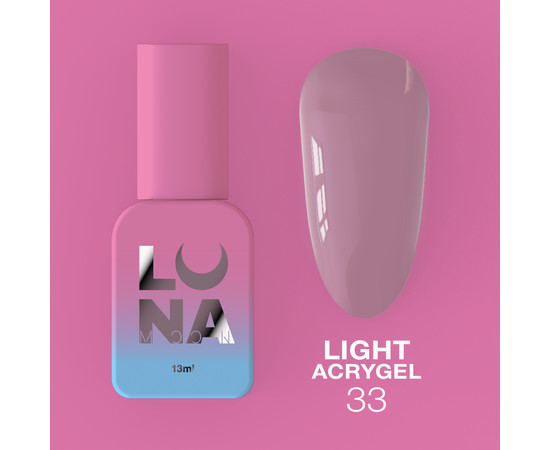 Зображення 11 Рідкий гель моделюючий для нігтів LUNAMoon Light Acrygel №33, 13 мл, Об'єм (мл, г): 13, Колір: 33