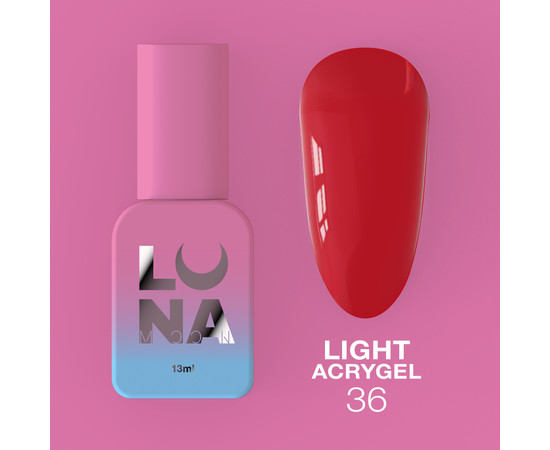 Зображення 11 Рідкий гель моделюючий для нігтів LUNAMoon Light Acrygel №36, 13 мл, Об'єм (мл, г): 13, Колір: 36