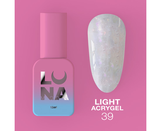 Зображення 15 Рідкий гель моделюючий для нігтів LUNAMoon Light Acrygel №39, 13 мл, Об'єм (мл, г): 13, Колір: 39