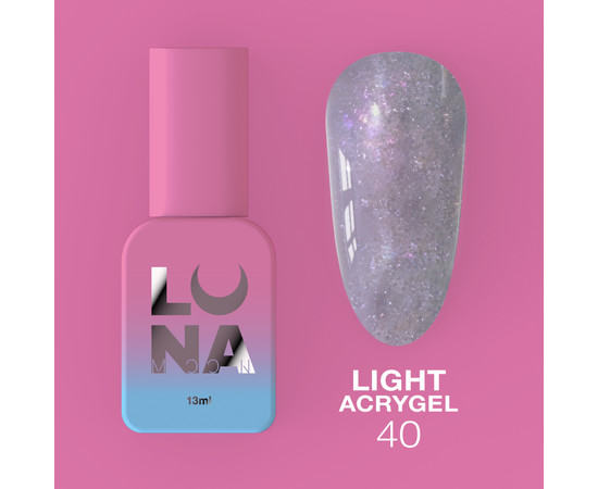 Зображення 7 Рідкий гель моделюючий для нігтів LUNAMoon Light Acrygel №40, 13 мл, Об'єм (мл, г): 13, Колір: 40