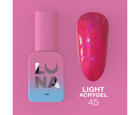 Зображення 15 Рідкий гель моделюючий для нігтів LUNAMoon Light Acrygel №45, 13 мл, Об'єм (мл, г): 13, Колір: 45