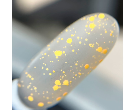 Зображення 2 Матовий топ без липкого шару з каміфубуками Saga Mosaic №03 жовтий, 9 мл, Об'єм (мл, г): 9, Колір: 03