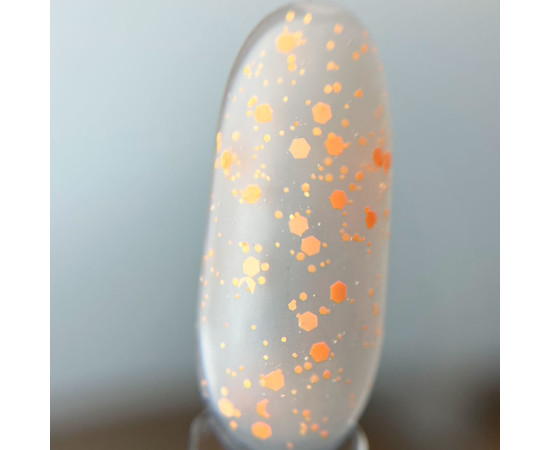 Зображення 2 Матовий топ без липкого шару з каміфубуками Saga Mosaic №04 помаранчевий, 9 мл, Об'єм (мл, г): 9, Колір: 04