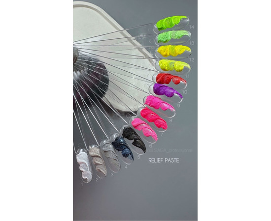 Зображення 2 Рельєфна паста Saga Relief past №13 салатовий, 5 мл, Об'єм (мл, г): 5, Колір: 13