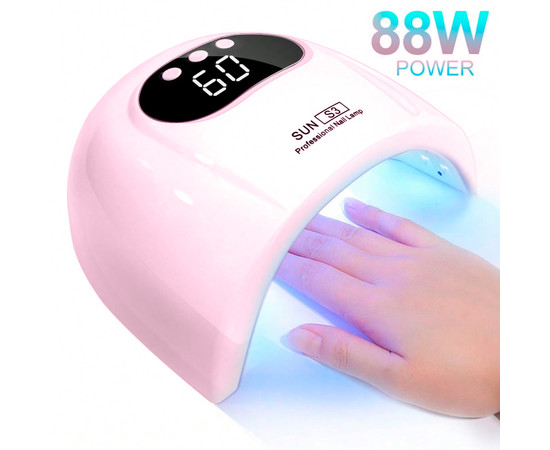 Изображение 2 Лампа для маникюра LED/UV Sun S3 USB 88 Вт, розовая