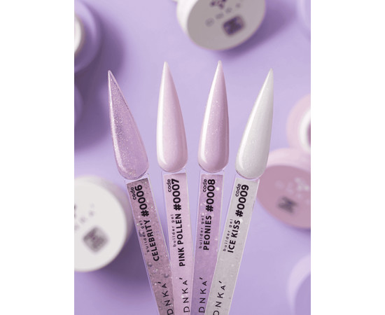 Изображение 2 Гель моделирующий с шиммером DNKa Builder Gel №0008 Peonies, 30 мл, Объем (мл, г): 30, Цвет: 0008