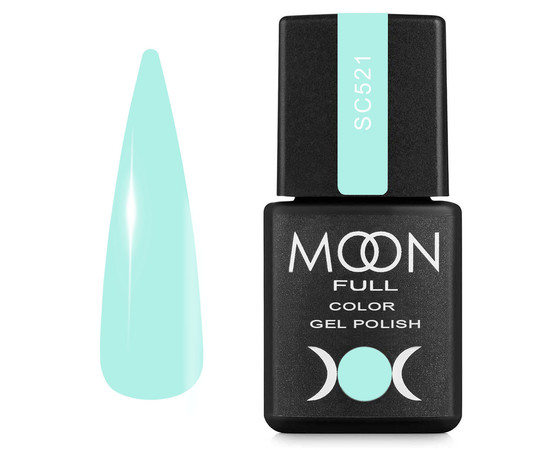 Зображення  Гель-лак для нігтів Moon Full Color Gel Polish №SC521 м'ятний, 8 мл, Об'єм (мл, г): 8, Колір: SC521