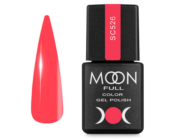 Зображення  Гель-лак для нігтів Moon Full Color Gel Polish №SC526 яскраво-рожевий, 8 мл, Об'єм (мл, г): 8, Колір: SC526