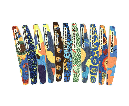 Изображение 4 Пилка полумесяц на пене принт в ассортименте Wonderfile (165х24 мм 100/180 грит 1 шт)