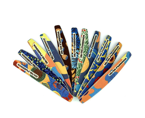 Изображение 3 Пилка полумесяц на пене принт в ассортименте Wonderfile (165х24 мм 100/180 грит 1 шт)