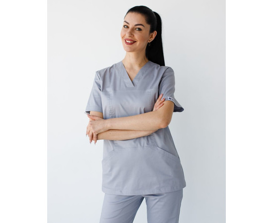 Зображення 3 Медичний костюм жіночий Топаз сірий NEW р. 50, "БІЛИЙ ХАЛАТ" 488-328-705, Розмір: 50, Цвет: сірий