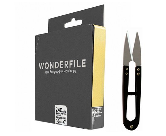 Зображення 2 Файл-стрічка для пилки Wonderfile in black (160х18 мм 240 грит 7 метрів) + ножиці