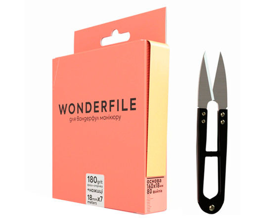 Зображення 2 Файл-стрічка для пилки Wonderfile in white (160х18 мм 180 грит 7 метрів) + ножиці
