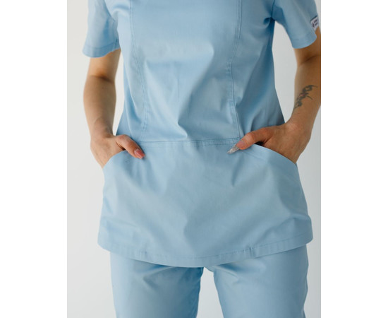 Изображение 5 Медицинский костюм женский Топаз лазурный р. 44, "БЕЛЫЙ ХАЛАТ" 488-333-708, Размер: 44, Цвет: лазурный