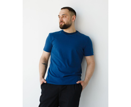 Изображение 3 Медицинская базовая футболка мужская синяя р. 2XL, "БЕЛЫЙ ХАЛАТ" 500-322-924, Размер: 2XL, Цвет: синий