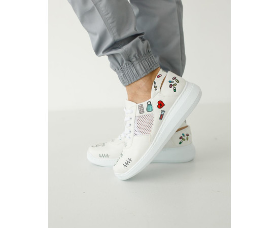 Зображення 3 Взуття медичне жіноче кросівки з відкритою п'ятою Phonendoscope Black PU підошва р. 36, "БІЛИЙ ХАЛАТ" 347-324-932, Розмір: 36, Цвет: phonendoscope black