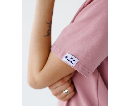 Зображення 8 Медична базова футболка жіноча попелясто-рожева р. 2XL, "БІЛИЙ ХАЛАТ" 498-429-924, Розмір: 2XL, Цвет: попелясто-рожевий