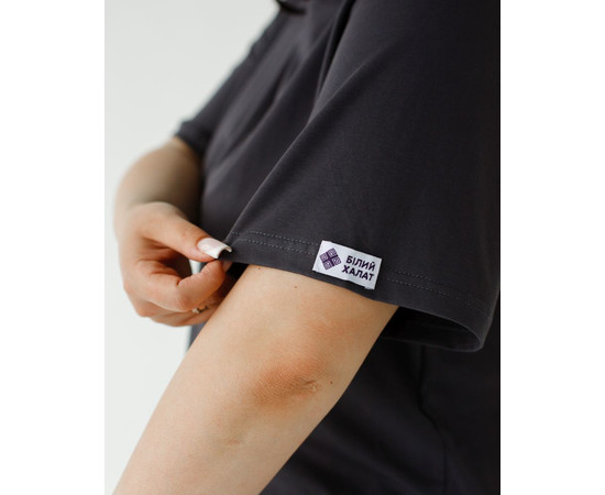 Изображение 8 Медицинская базовая футболка женская графит р. 2XL, "БЕЛЫЙ ХАЛАТ" 498-503-924, Размер: 2XL, Цвет: графит