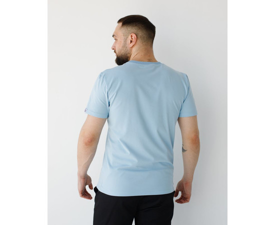Изображение 2 Медицинская базовая футболка мужская голубая р. XL, "БЕЛЫЙ ХАЛАТ" 500-333-924, Размер: XL, Цвет: голубой