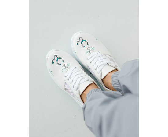 Изображение 3 Обувь медицинская женская кроссовки с открытой пяткой Phonendoscope Blue PU подошва р. 39, "БЕЛЫЙ ХАЛАТ" 347-324-933, Размер: 39, Цвет: phonendoscope blue