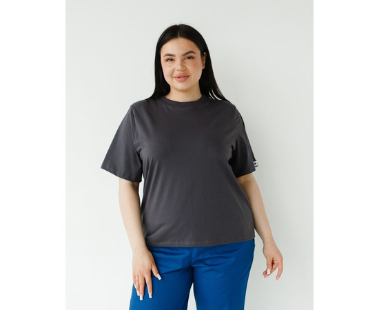 Изображение 2 Медицинская базовая футболка женская графит р. 2XL, "БЕЛЫЙ ХАЛАТ" 498-503-924, Размер: 2XL, Цвет: графит