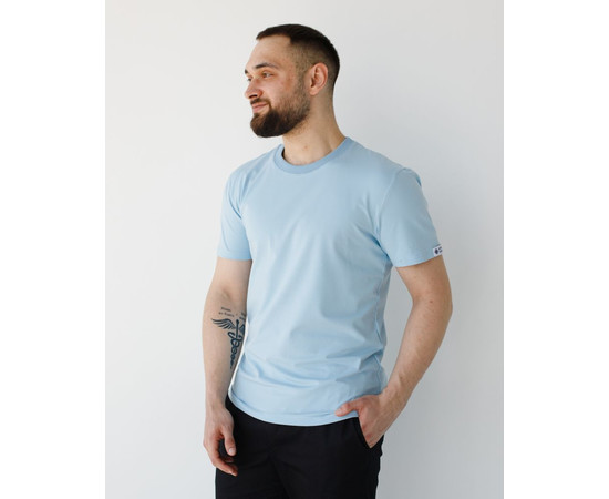 Зображення 3 Медична базова футболка чоловіча блакитна р. L, "БІЛИЙ ХАЛАТ" 500-333-924, Розмір: L, Цвет: блакитний