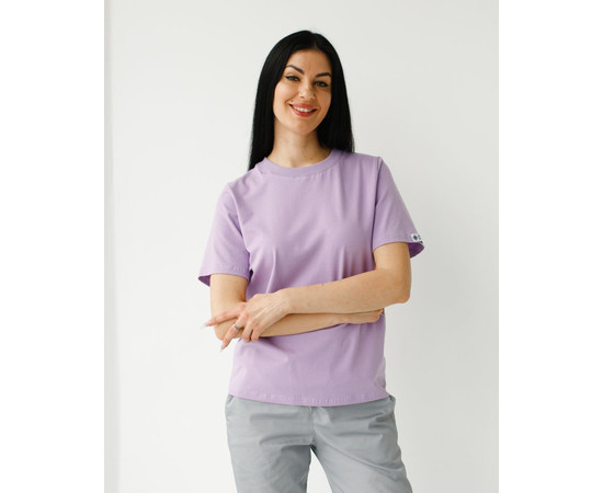 Изображение 2 Медицинская базовая футболка женская лавандовая р. L, "БЕЛЫЙ ХАЛАТ" 498-353-924, Размер: L, Цвет: лавандовый