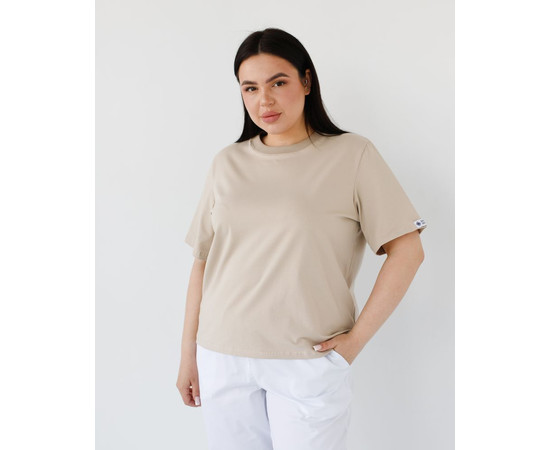 Зображення 2 Медична базова футболка жіноча бежева р. L, "БІЛИЙ ХАЛАТ" 498-454-924, Розмір: L, Цвет: бежевый