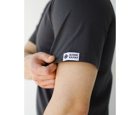 Изображение 4 Медицинская базовая футболка мужская графит р. L, "БЕЛЫЙ ХАЛАТ" 500-503-924, Размер: L, Цвет: графит