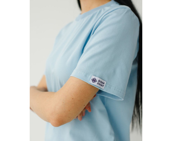 Изображение 7 Медицинская базовая футболка женская голубая р. L, "БЕЛЫЙ ХАЛАТ" 498-333-924, Размер: L, Цвет: голубой