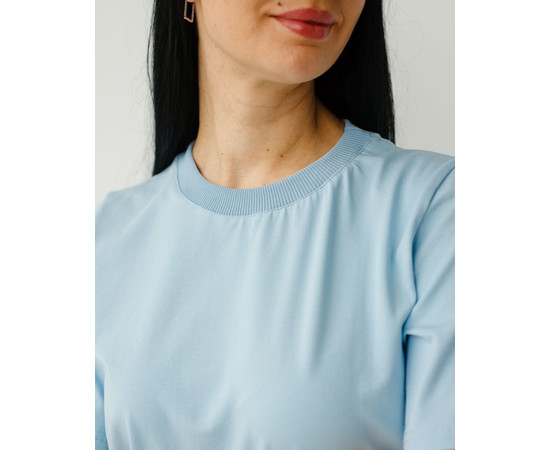 Изображение 5 Медицинская базовая футболка женская голубая р. XL, "БЕЛЫЙ ХАЛАТ" 498-333-924, Размер: XL, Цвет: голубой