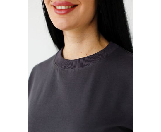 Изображение 5 Медицинская базовая футболка женская графит р. 3XL, "БЕЛЫЙ ХАЛАТ" 498-503-924, Размер: 3XL, Цвет: графит