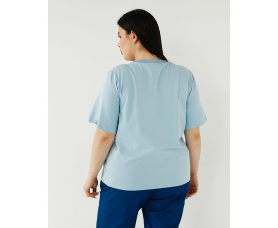 Изображение 4 Медицинская базовая футболка женская голубая р. M, "БЕЛЫЙ ХАЛАТ" 498-333-924, Размер: M, Цвет: голубой