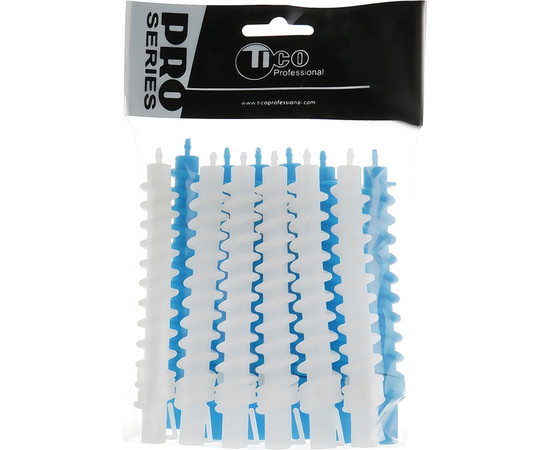 Изображение 2 Спиральные бигуди для химической завивки TICO Professional (300407) Ø10.3 мм белые-синие, 12 шт