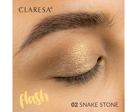 Зображення 2 Блискучі тіні для повік Claresa Flash Eyeshadow 02 Snake Stone, 3 г, Об'єм (мл, г): 3, Колір: 02