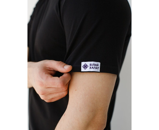 Изображение 5 Медицинская базовая футболка мужская черная р. 3XL, "БЕЛЫЙ ХАЛАТ" 500-321-924, Размер: 3XL, Цвет: черный
