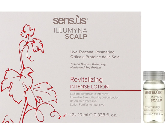Зображення 2 Ампули проти випадання волосся Sensus Illumyna Scalp Revitalizing Intense Lotion, 12х10 мл
