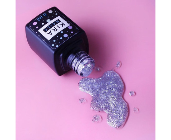 Изображение 3 Kira Nails No Wipe Silver Top – топ без липкого слоя с серебром, 6 мл