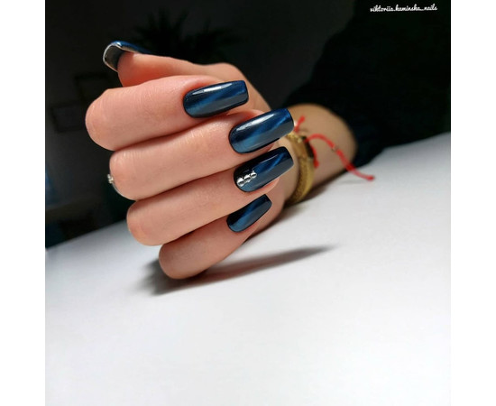 Зображення 5 Гель-лак Kira Nails Cat Eye №007 (смарагдово-синій, магнітний), 6 мл, Об'єм (мл, г): 6, Колір: 007