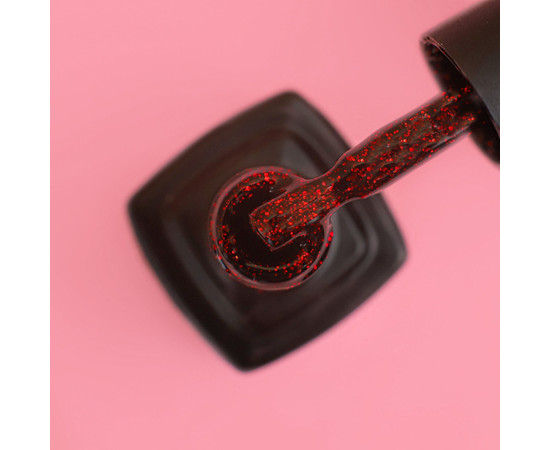 Изображение 2 Гель-лак Red Hot Kira Peppers №004 (гранатовый с рубиновыми блестками), 6 мл, Объем (мл, г): 6, Цвет: 004