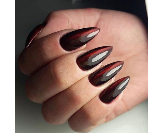 Изображение 5 Гель-лак Kira Nails Cat Eye №004 (бордово-коричневый, магнитный), 6 мл, Объем (мл, г): 6, Цвет: 004