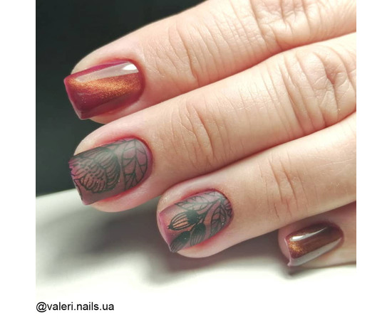 Зображення 5 Гель-лак Kira Nails Cat Eye №002 (винно-золотий, магнітний), 6 мл, Об'єм (мл, г): 6, Колір: 002