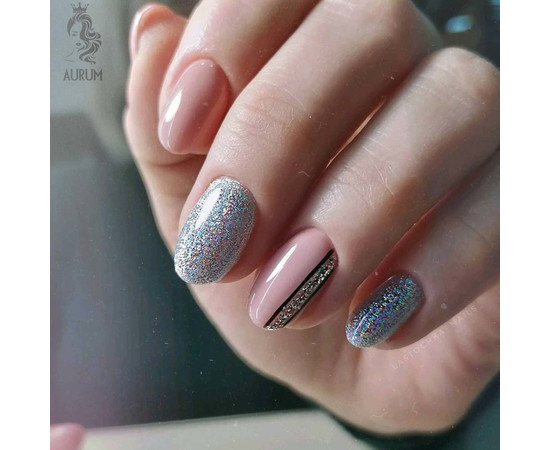 Изображение 5 Гель-лак Kira Nails Shine Bright №002 (серебро с золотыми блестками), 6 мл, Объем (мл, г): 6, Цвет: 002