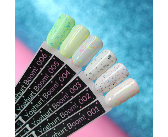 Изображение 4 Гель-лак Kira Nails Yoghurt Boom! №004 (помадка мармеладная с неоновыми блестками, йогурт), 6 мл, Объем (мл, г): 6, Цвет: 004