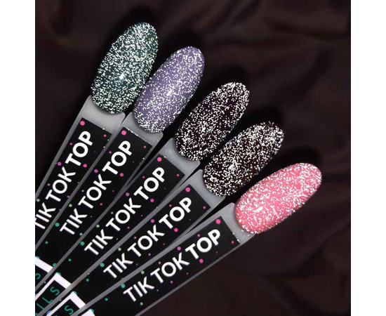 Зображення 3 Kira Nails Tik Tok No Wipe Top Coat - світловідбиваючий топ без липкого шару, 6 мл