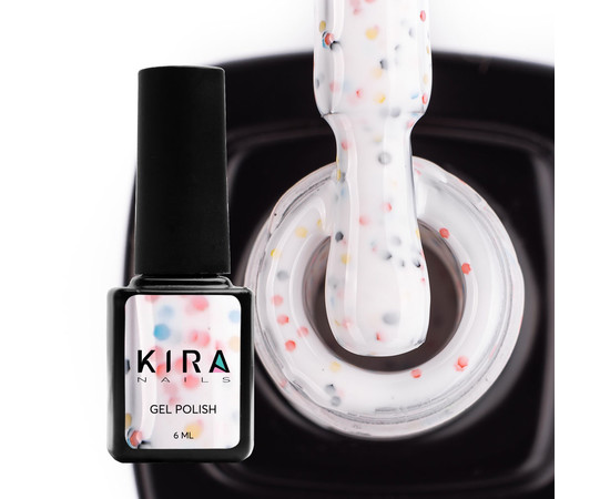 Зображення 2 Гель-лак Kira Nails Yoghurt Boom! №002 (біле морозиво з неоновими блискітками, йогурт), 6 мл, Об'єм (мл, г): 6, Колір: 002
