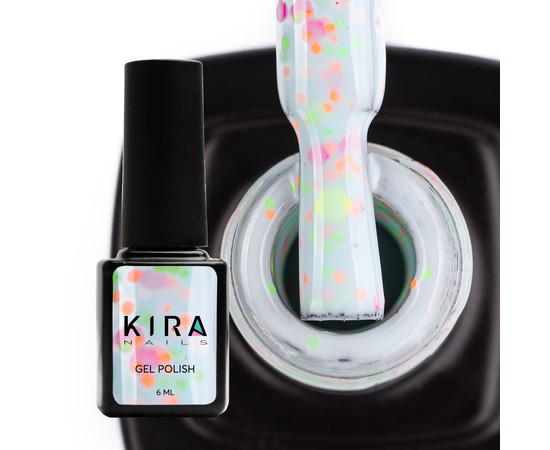 Изображение 2 Гель-лак Kira Nails Yoghurt Boom! №004 (помадка мармеладная с неоновыми блестками, йогурт), 6 мл, Объем (мл, г): 6, Цвет: 004